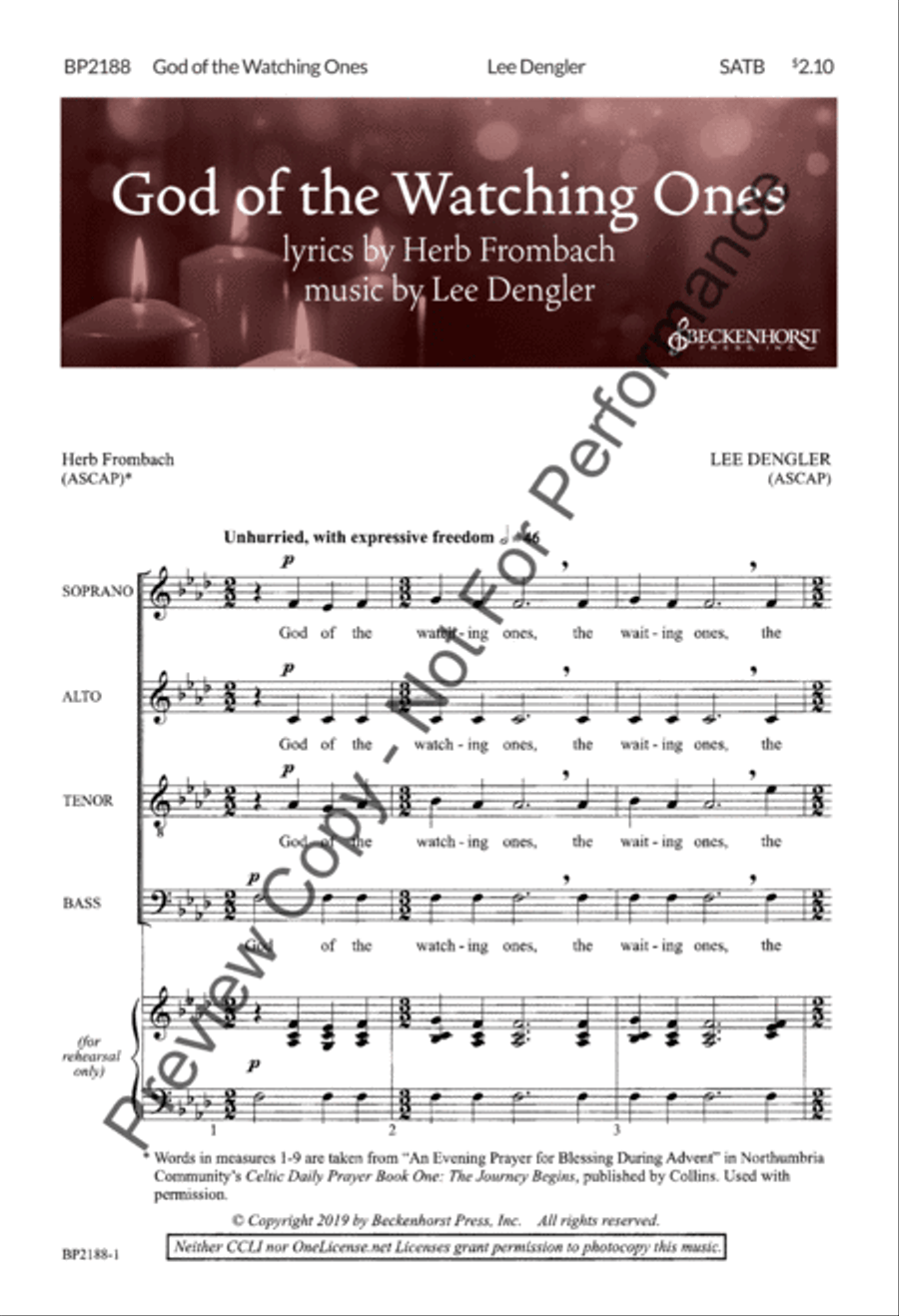 God of the Watching Ones God of the Watching Ones 4-Part scores gallery preview page 2