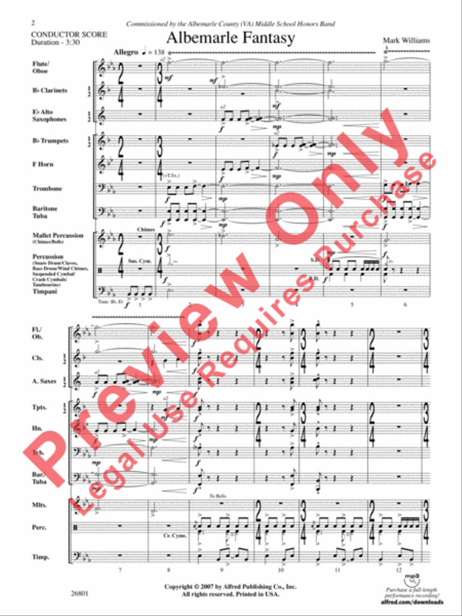 Albemarle Fantasy Albemarle Fantasy Concert Band scores gallery preview page 3