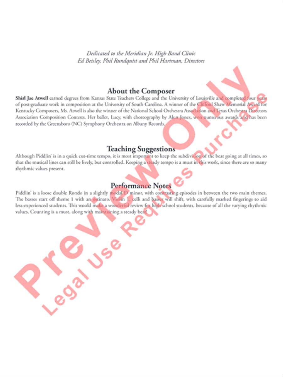 Piddlin' String Orchestra scores gallery preview page 3