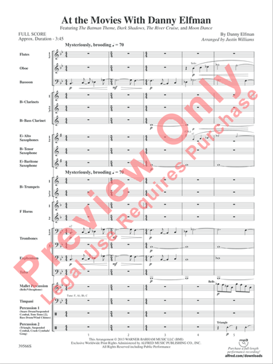 At the Movies with Danny Elfman Concert Band scores gallery preview page 4