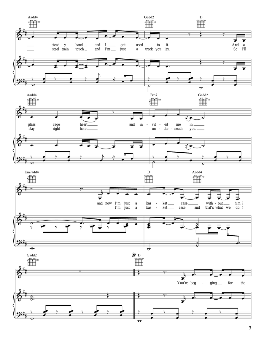 Basket Case Piano, Vocal, Guitar scores gallery preview page 3