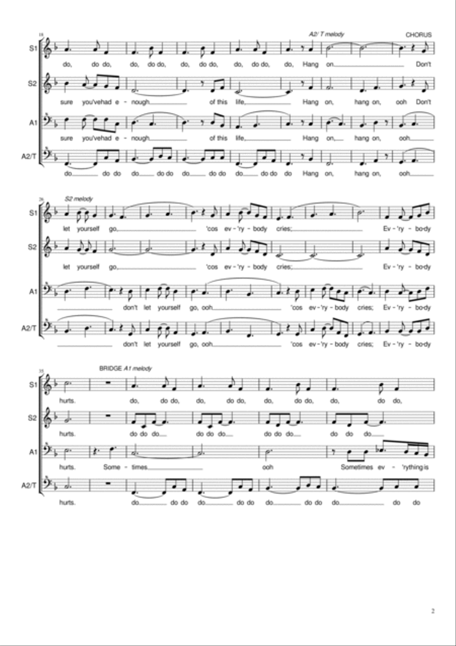 Everybody Hurts Everybody Hurts SSAA scores gallery preview page 2
