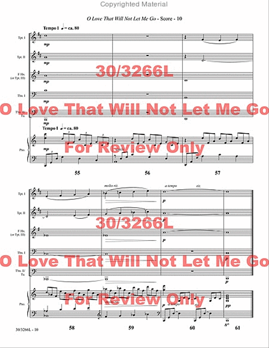 O Love That Will Not Let Me Go Brass Ensemble scores gallery preview page 11