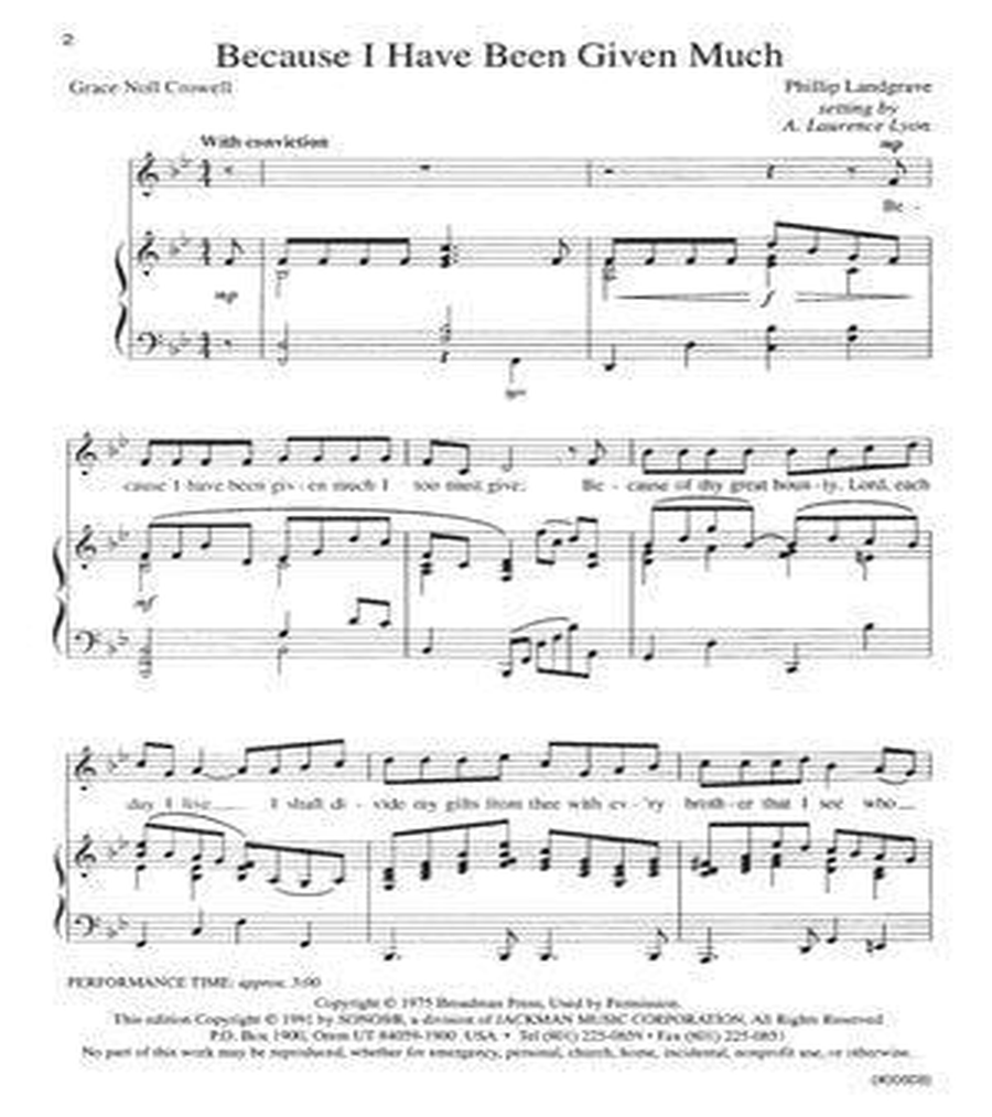 Because I Have Been Given Much - Vocal Solo Voice Solo scores gallery preview page 2