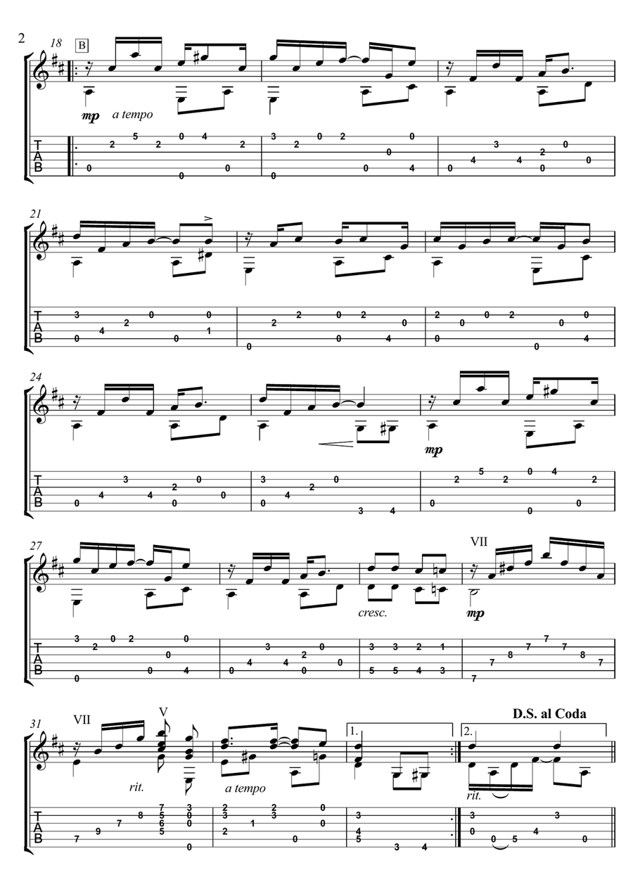 Maple Leaf Rag guitar ragtime fingerstyle Fingerpicking Guitar scores gallery preview page 2