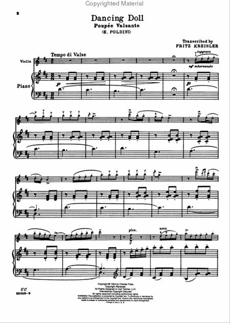 Dancing Doll by Ede Poldini Violin Solo Sheet Music Sheet