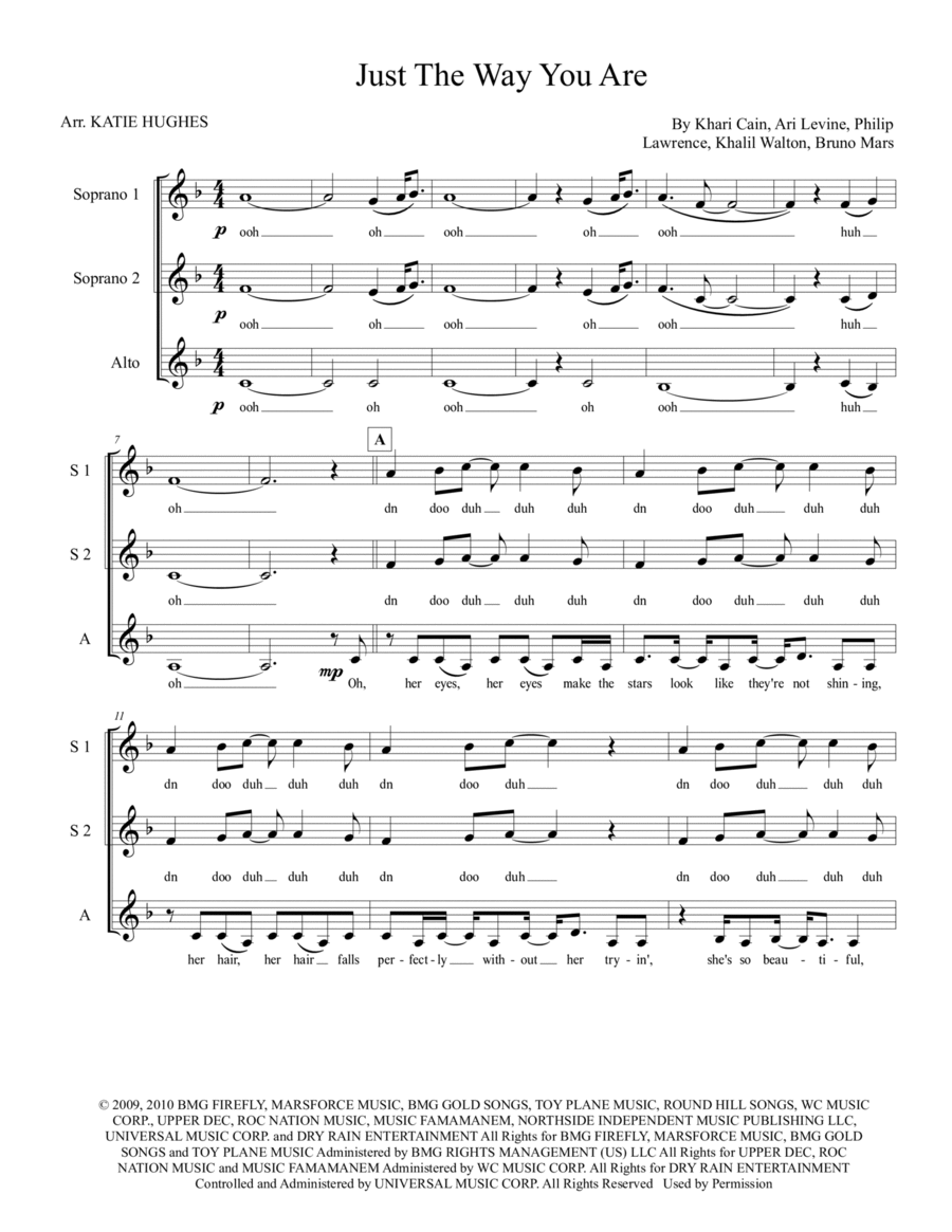 Just The Way You Are SSA scores gallery preview page 1