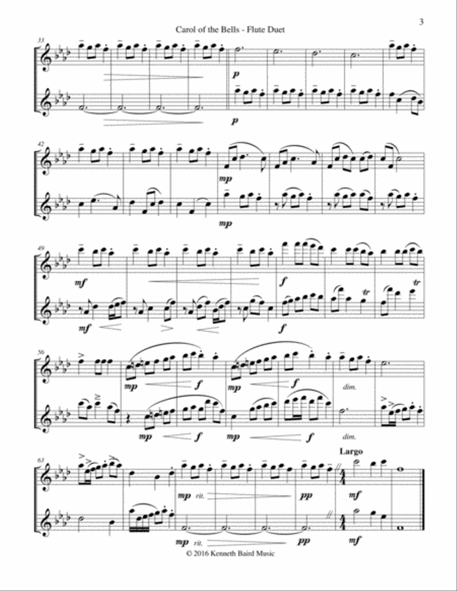 Christmas Duets, Volume 2, for Flutes Flute Duet scores gallery preview page 3