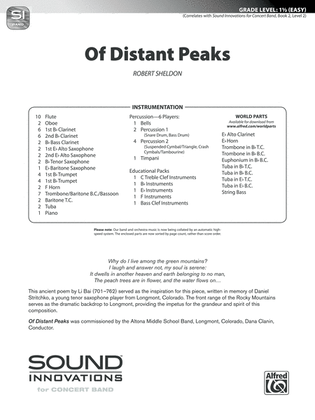 Book cover for Of Distant Peaks: Score