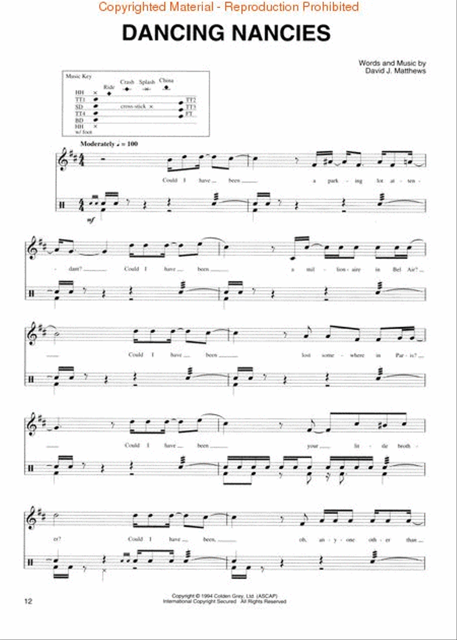 Dave Matthews Band - Fan Favorites for Drums Electric Guitar scores gallery preview page 3