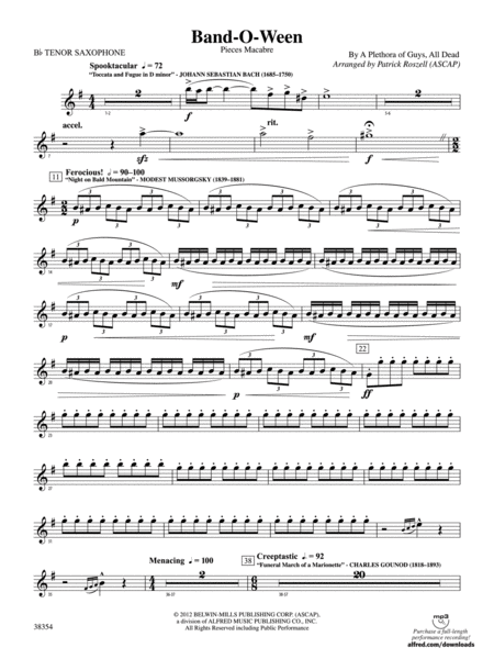 Band-O-Ween: B-flat Tenor Saxophone