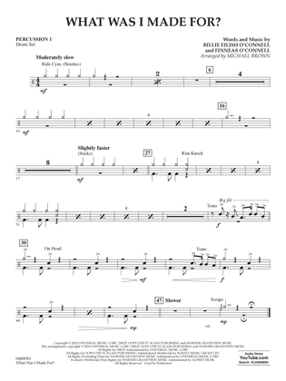 What Was I Made For? (arr. Michael Brown) - Percussion 1
