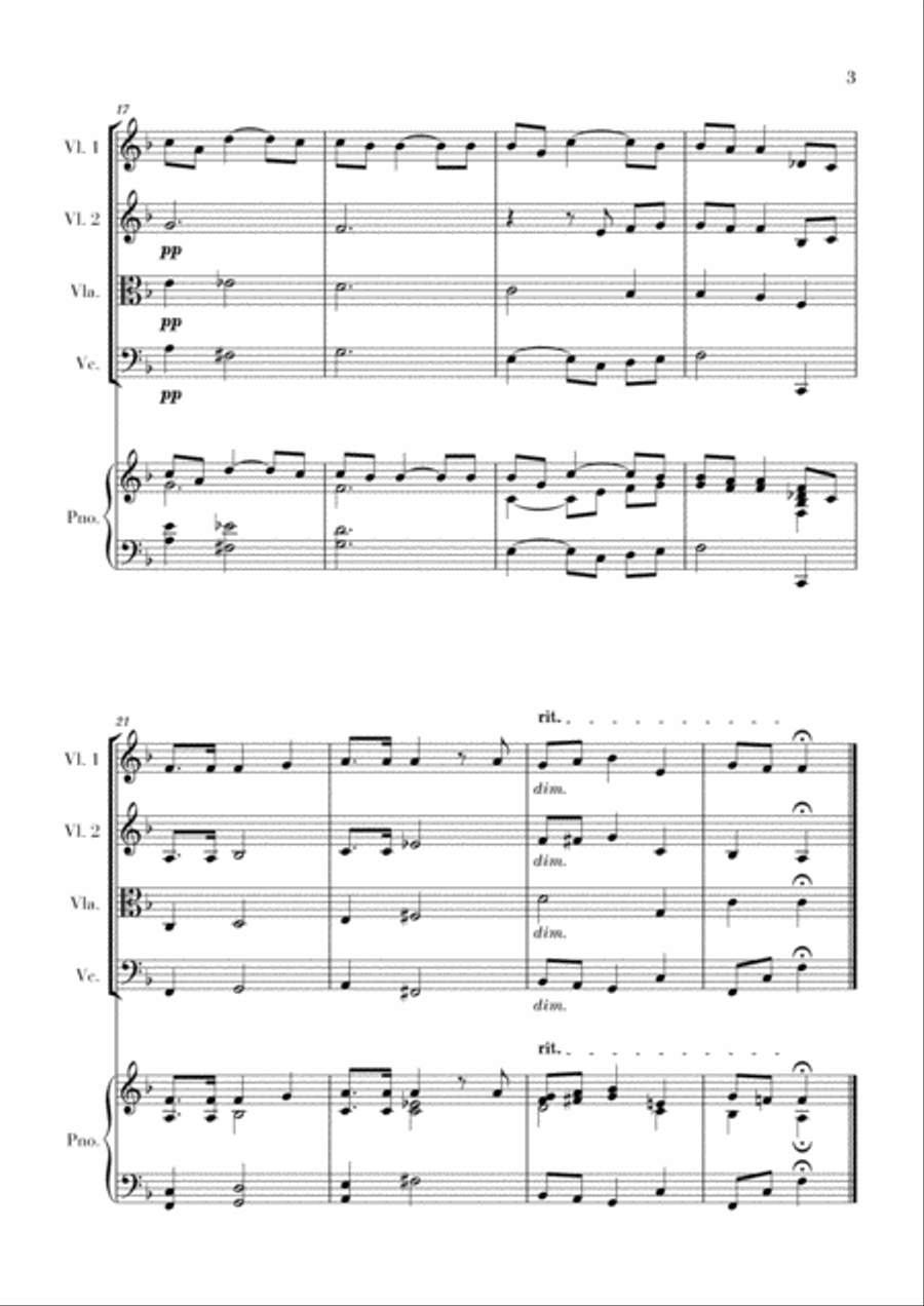 O Christmas Tree for String Quartet and Piano Cello scores gallery preview page 3