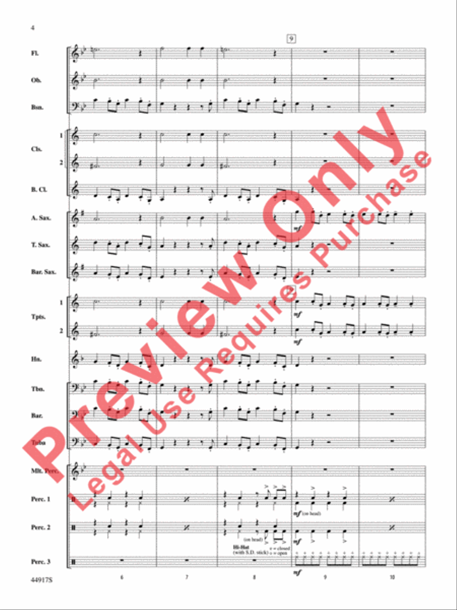 Uptown Funk Concert Band scores gallery preview page 5