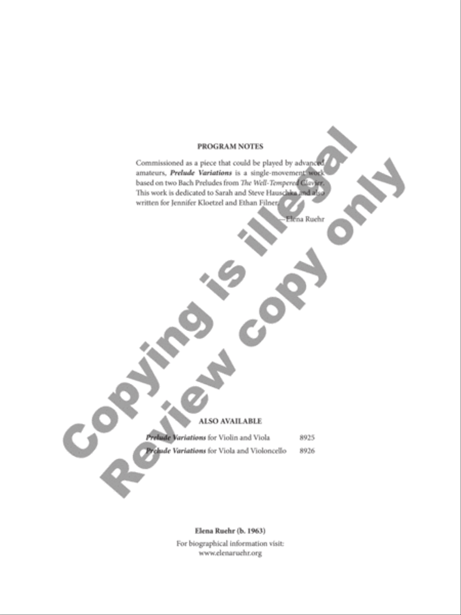 Prelude Variations Cello scores gallery preview page 2