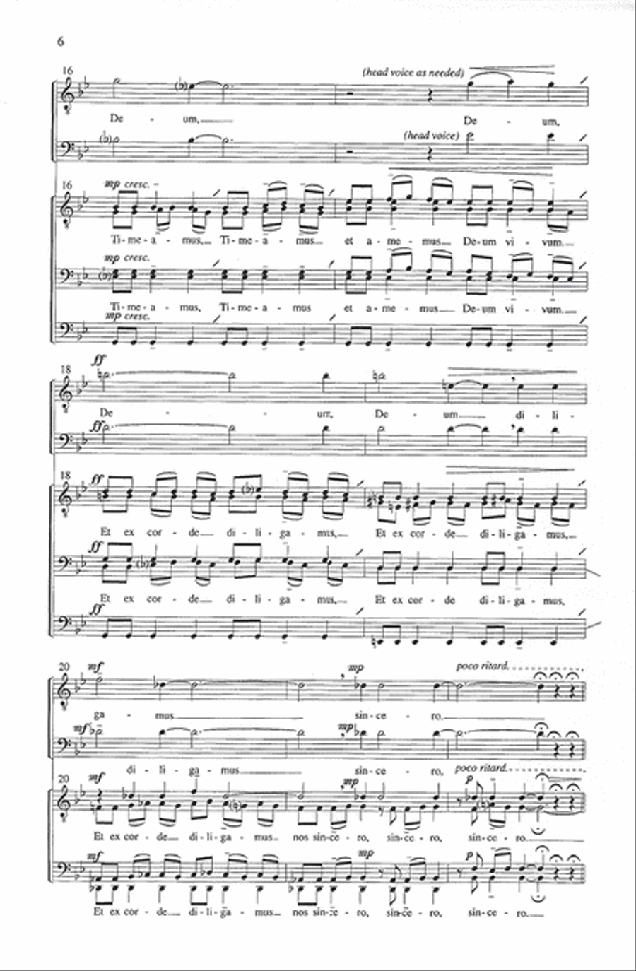 Ubi caritas et amor (TB or TTBB) TTBB scores gallery preview page 5