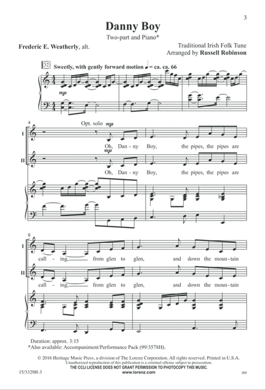 Danny Boy 2-Part scores gallery preview page 3