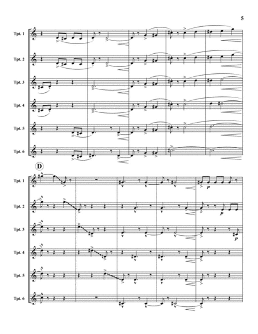 Music for Six Trumpets Large Ensemble scores gallery preview page 5