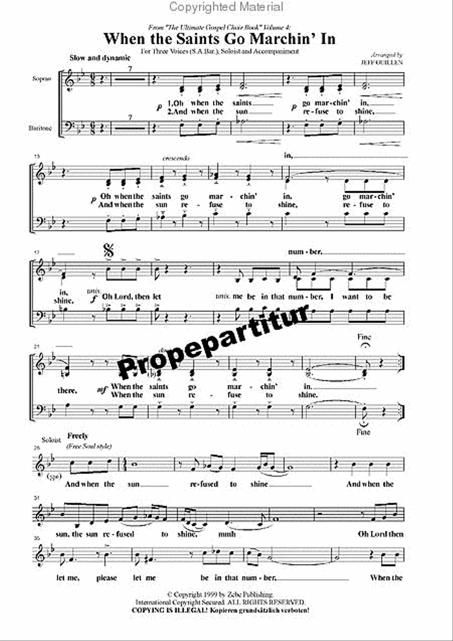 When the Saints Go Marching In 3-Part scores gallery preview page 2