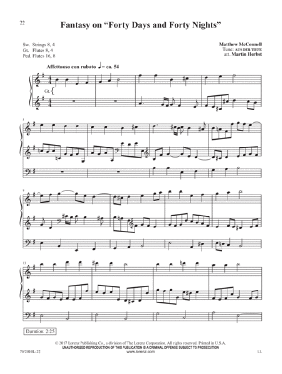 Forty Days & Forty Nights Organ Solo scores gallery preview page 10