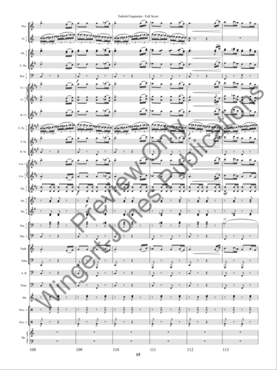 Turkish Fragments Concert Band scores gallery preview page 18