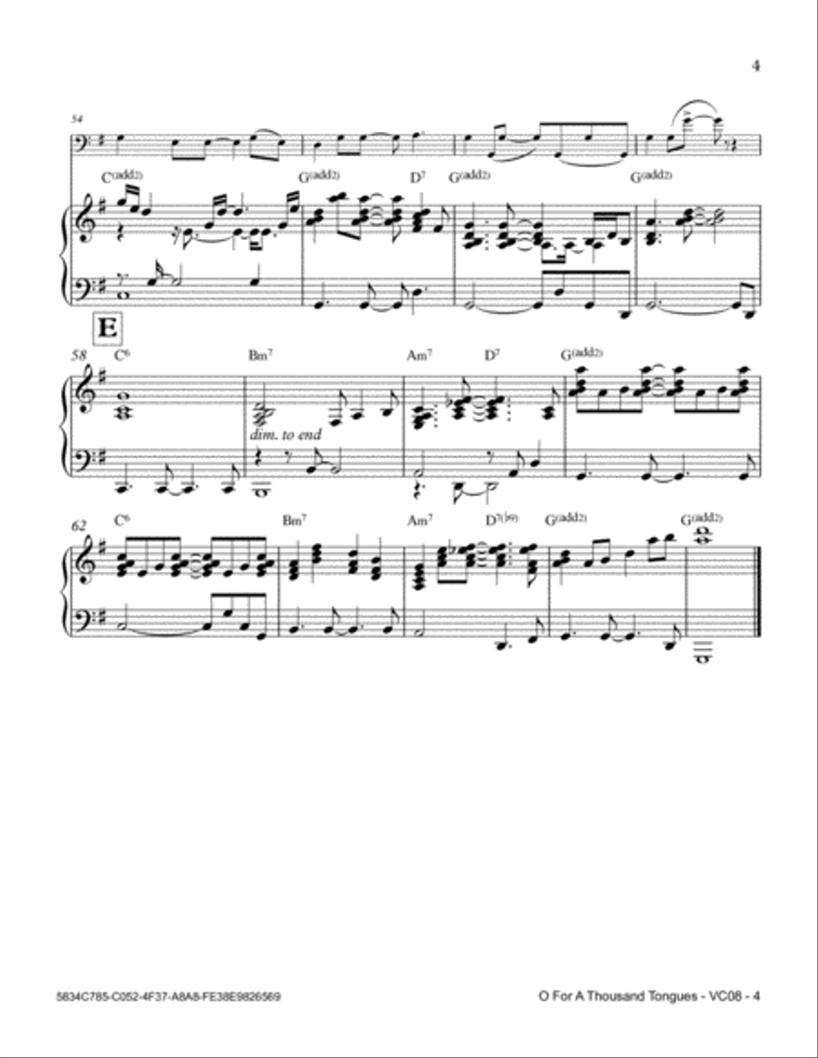 O For A Thousand Tongues Piano scores gallery preview page 5