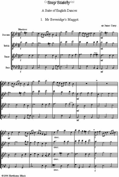 Step Stately: A Suite of English Dances - Score and parts image number null