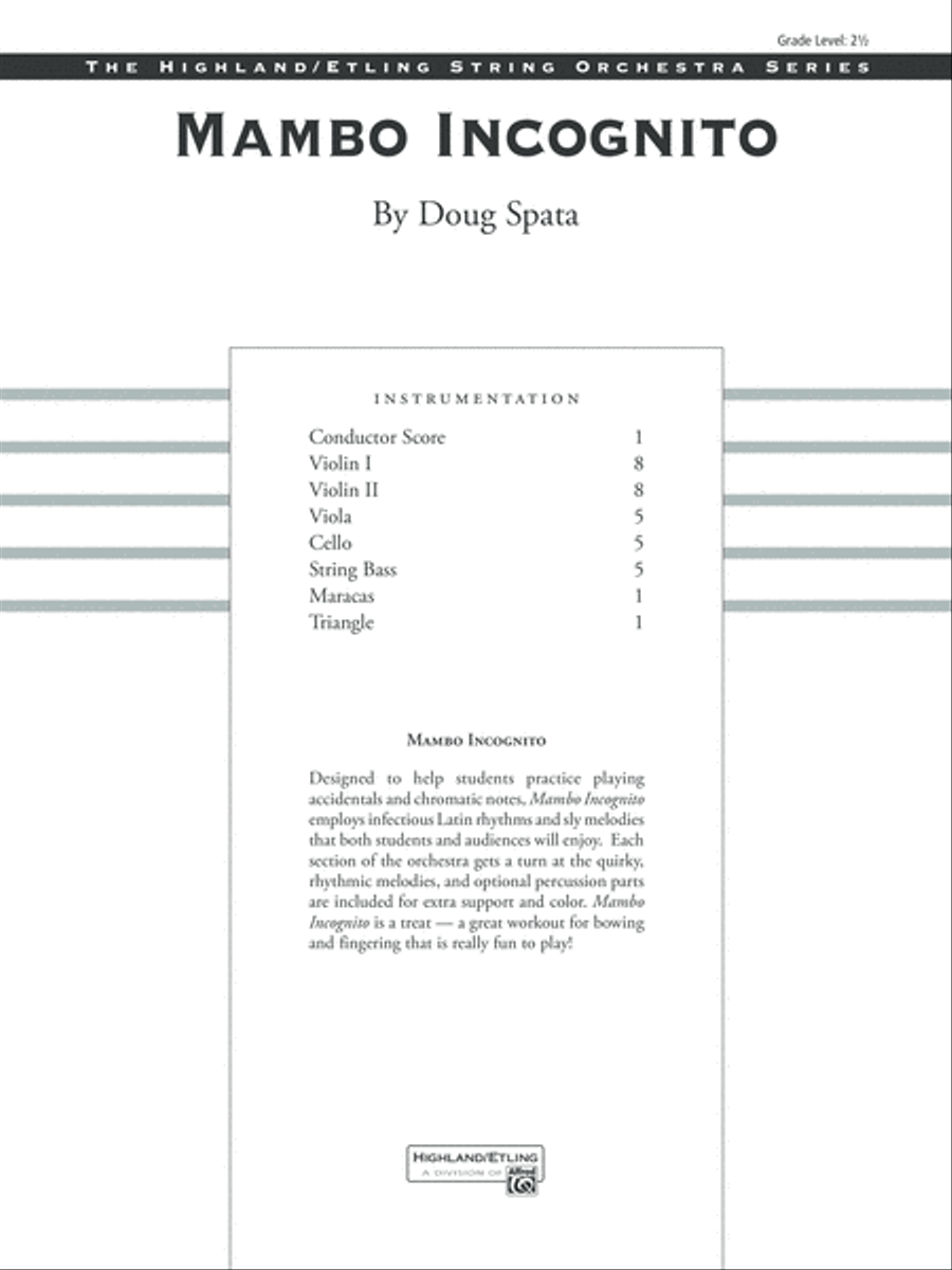 Mambo Incognito: Score String Orchestra scores gallery preview page 1