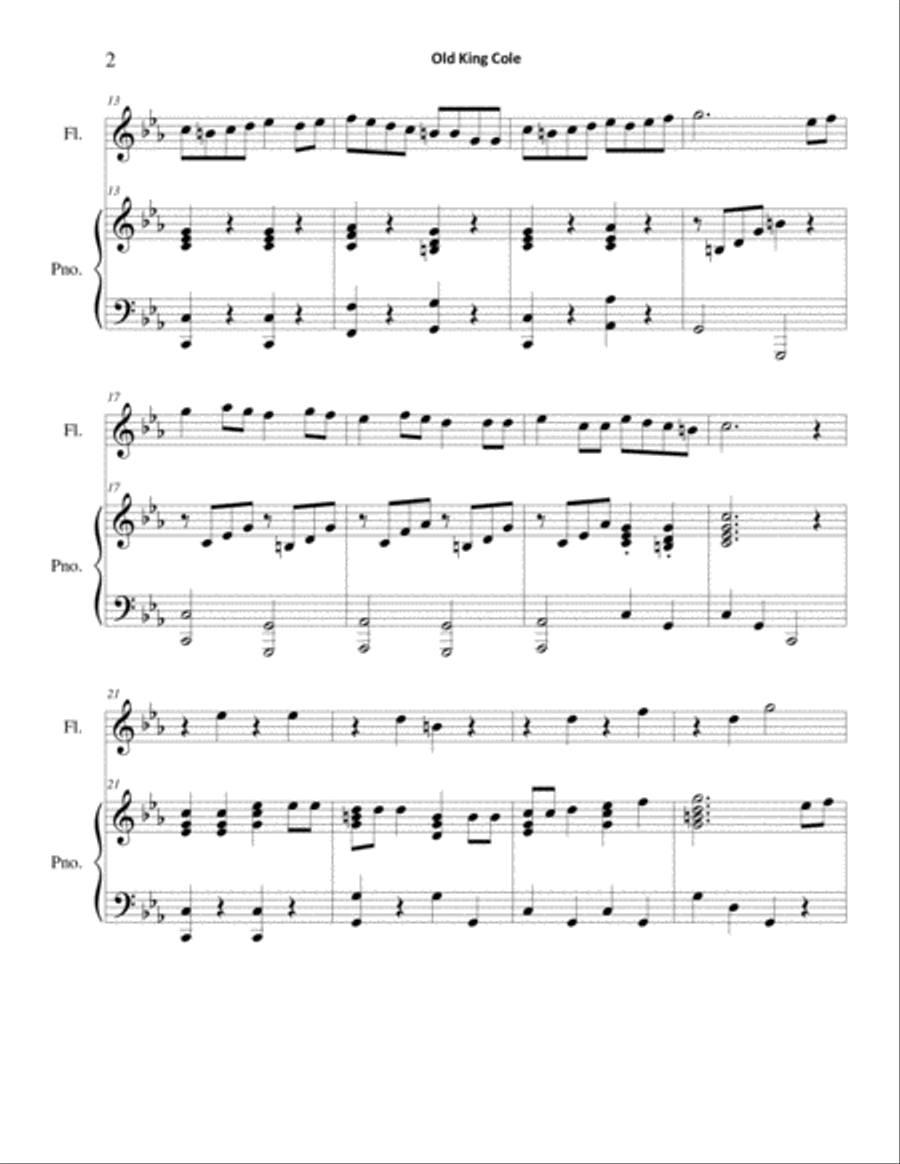 Old King Cole (Flute & Piano) Flute Solo scores gallery preview page 2