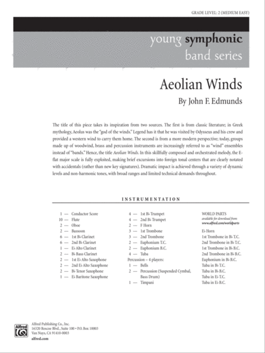 Aeolian Winds: Score Concert Band scores gallery preview page 1