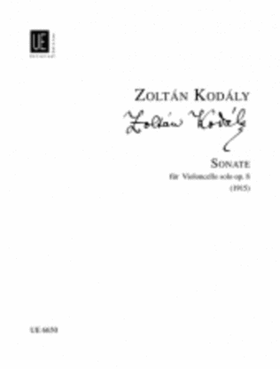 Book cover for Kodaly - Sonata Op 8 For Cello Solo