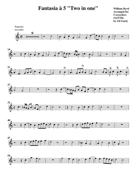 Fantasia a5 "Two in one" (arrangement for 5 recorders)