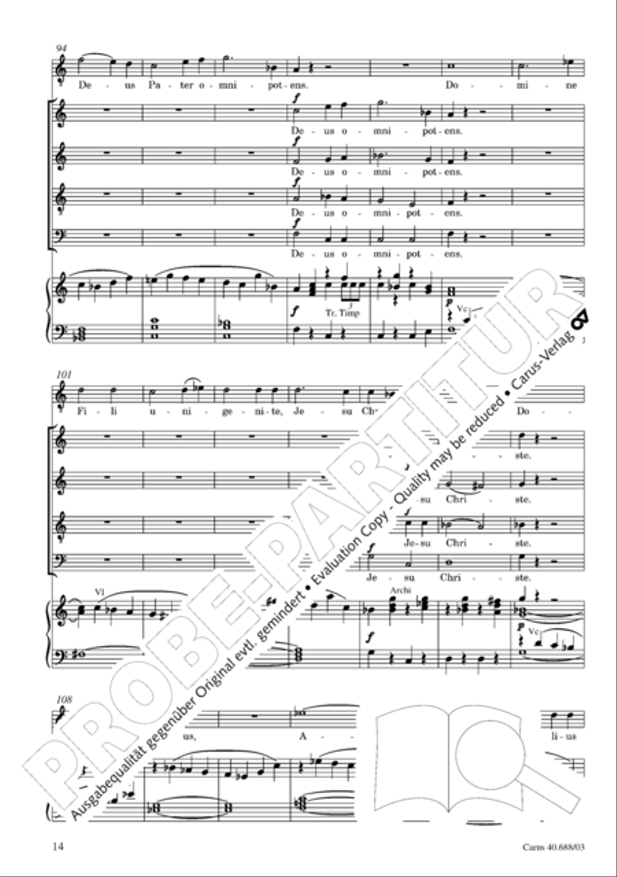 Mass in C Major 4-Part scores gallery preview page 15