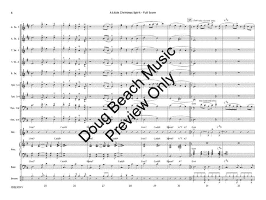 A Little Christmas Spirit (Score) Jazz Ensemble scores gallery preview page 7