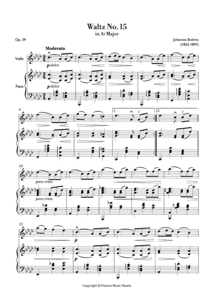 J. Brahms - Waltz No. 15 in A-flat Major - Intermediate image number null