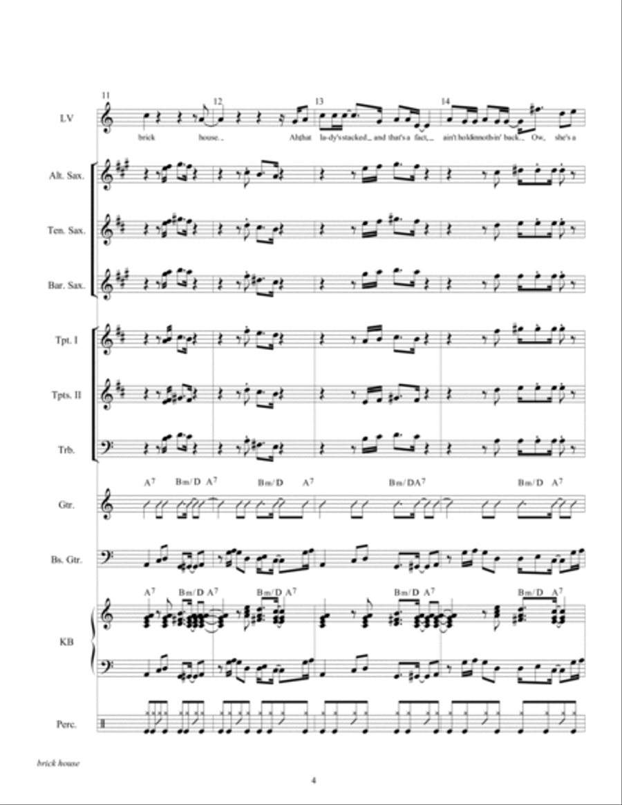 Brick House Tenor Saxophone scores gallery preview page 6