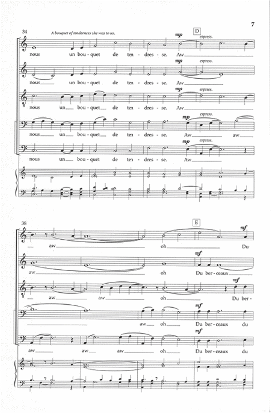 Au Dela Du Chagrin (Beyond the Sorrow) Choir scores gallery preview page 6