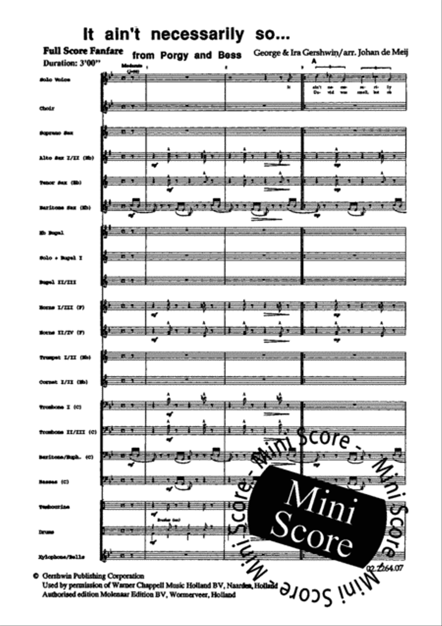 Two Songs from Porgy and Bess Fanfare Band scores gallery preview page 5