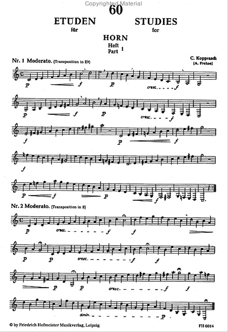 60 Etüden, Heft 1 Horn scores gallery preview page 2