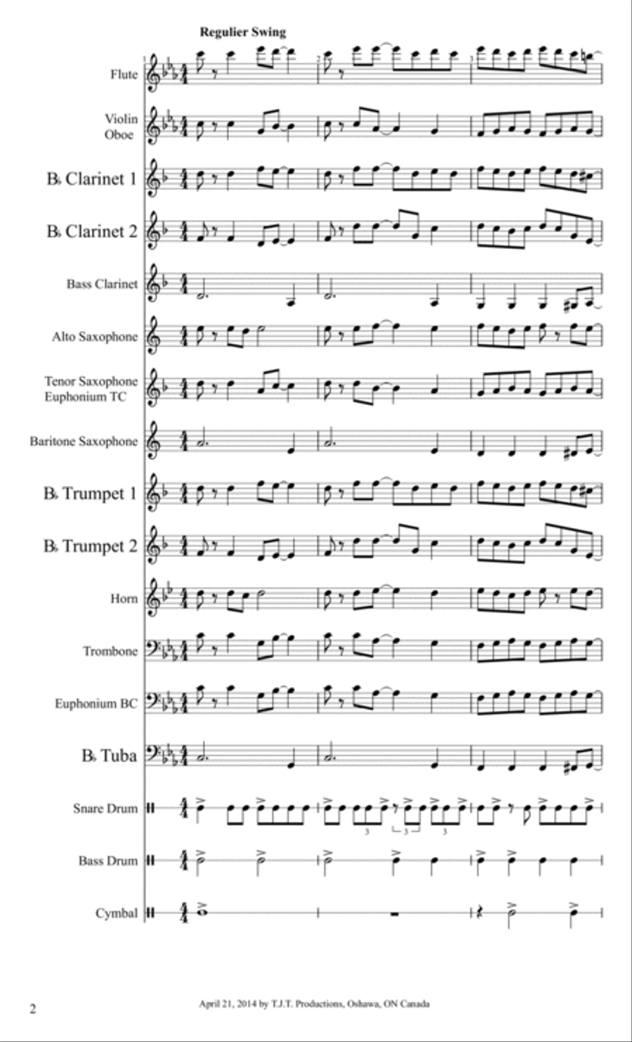 A Little Jazz Concert Band scores gallery preview page 2