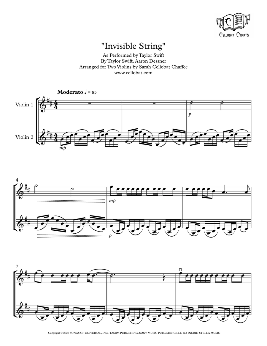 Invisible String String Duet scores gallery preview page 1
