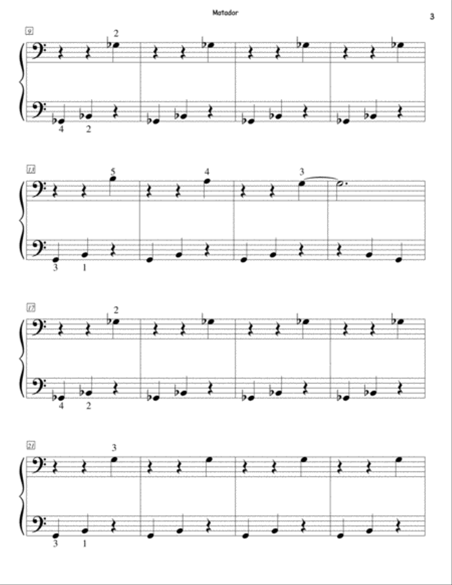Matador Easy Piano scores gallery preview page 3