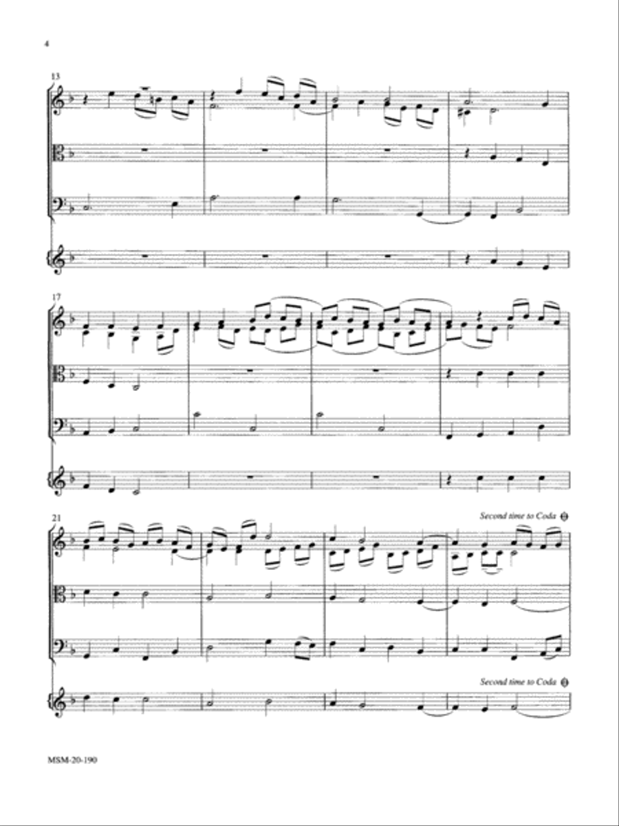 Lo, How a Rose E'er Blooming String Quartet scores gallery preview page 3