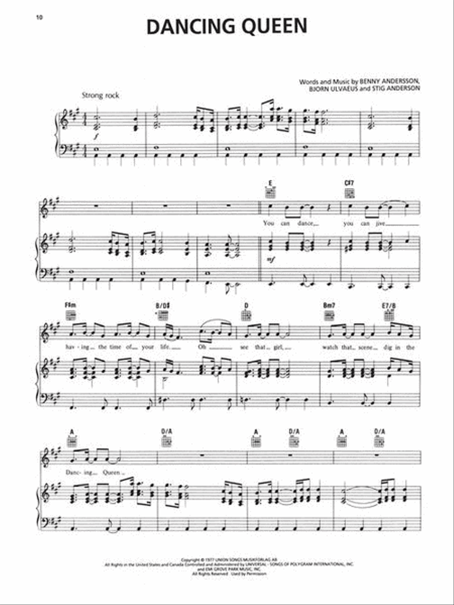 ABBA – Gold: Greatest Hits Piano, Vocal, Guitar scores gallery preview page 8