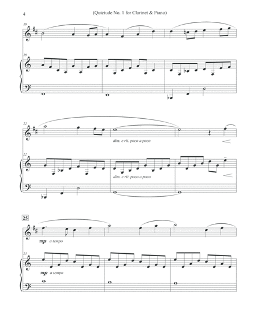 Quietude No. 1 - Clarinet & Piano Clarinet Solo scores gallery preview page 4