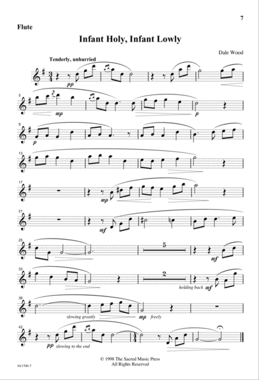 Infant Holy, Infant Lowly 4-Part scores gallery preview page 7