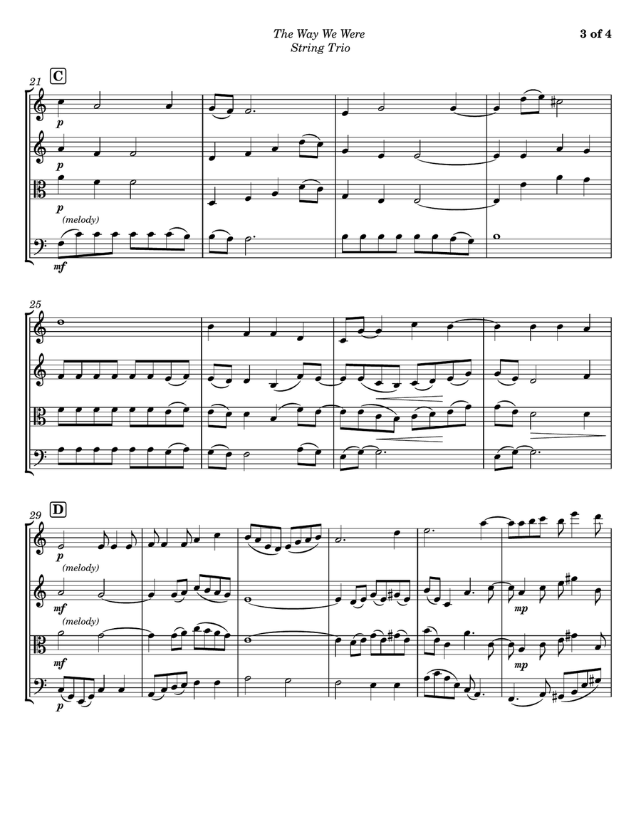 The Way We Were String Trio scores gallery preview page 3