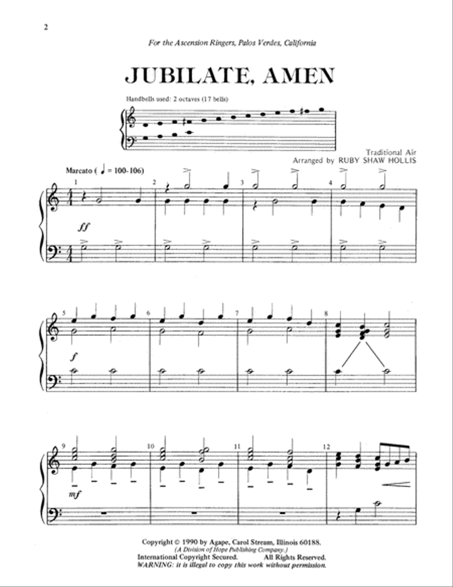 Jubilate, Amen Jubilate, Amen 2-Octaves scores gallery preview page 2