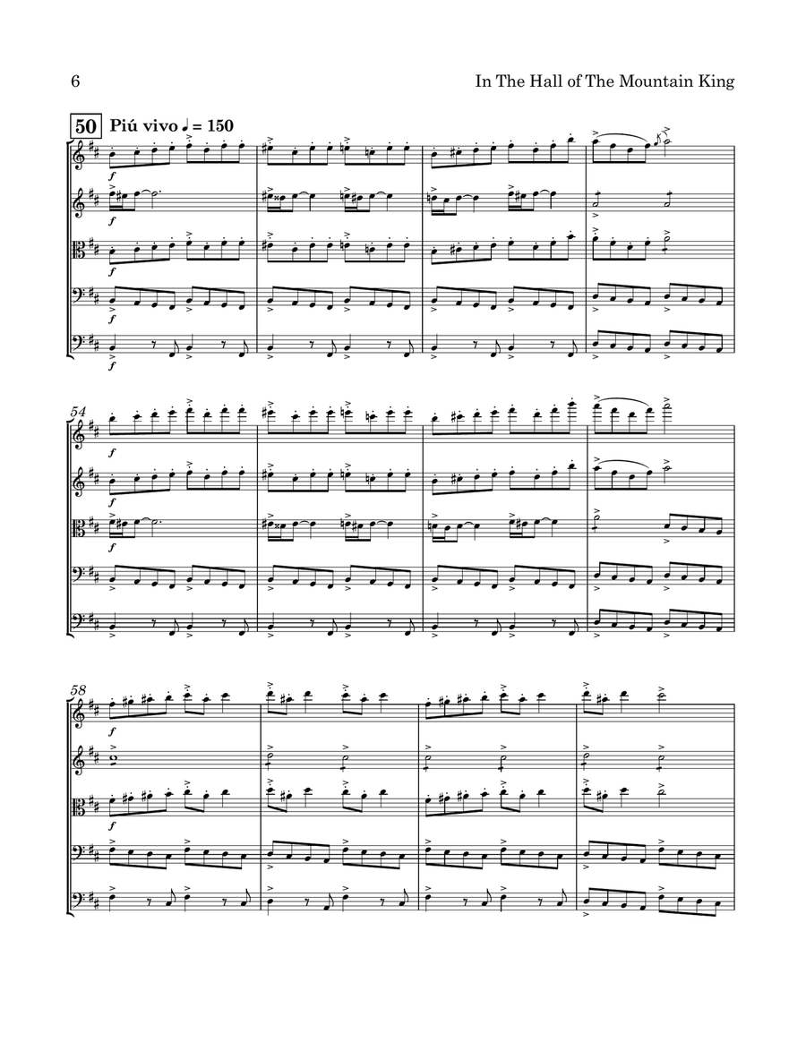 In The Hall Of The Mountain King String Quintet-Score and Parts String Orchestra scores gallery preview page 6
