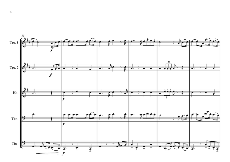 Belgiun National Anthem for Brass Quintet (